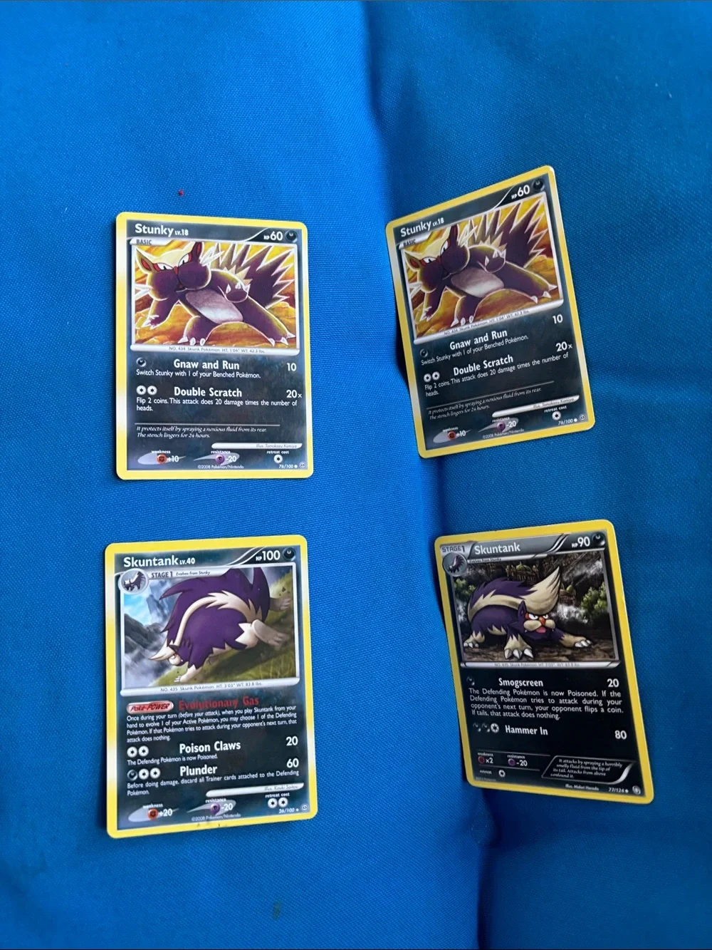 Pokémon Cards Stunky HP 60 2008 Skuntank HP 90 100 2008 2012 NWOTS